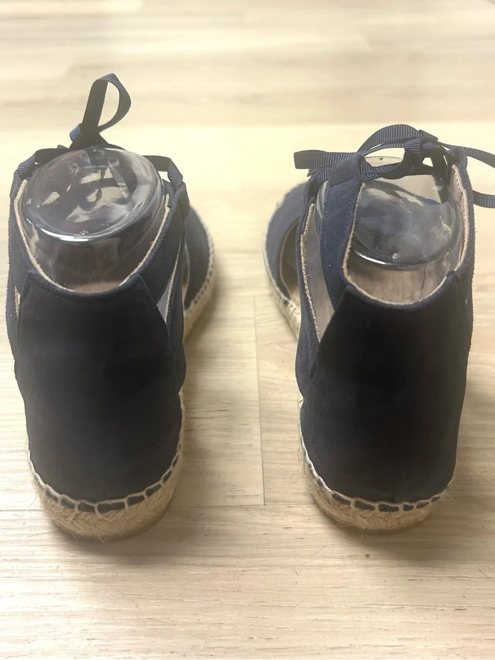 Boden Espadrille Shoes Flats Sandals Navy Blue Women 37 US 6 Suede Boho Tassels